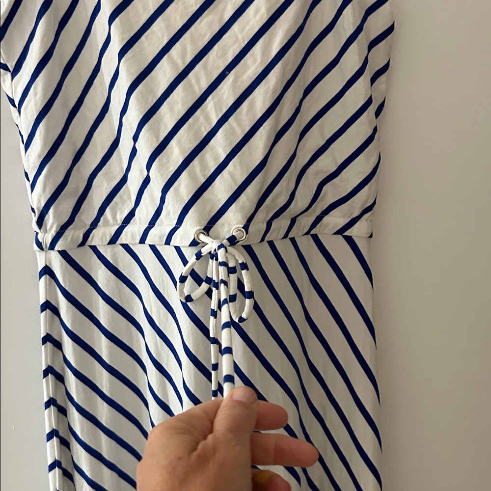 Talbots Navy and White Striped Maxi Dress - Picture 3 of 5